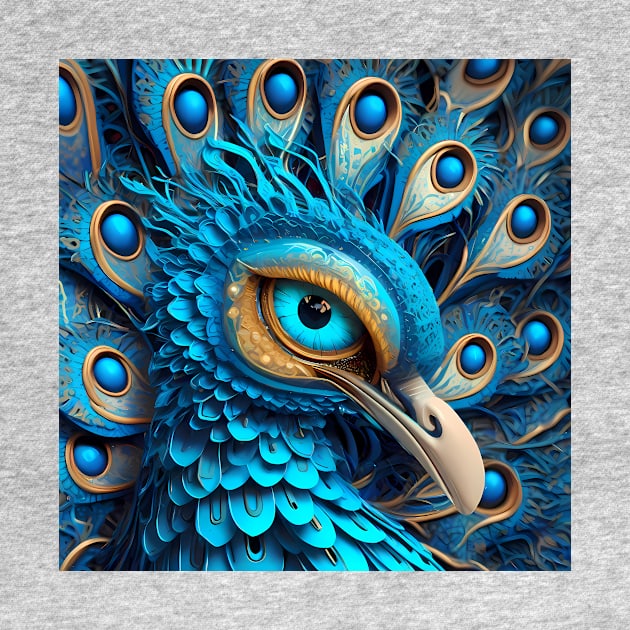 Realistic Image Peacock Bird Head by HANART